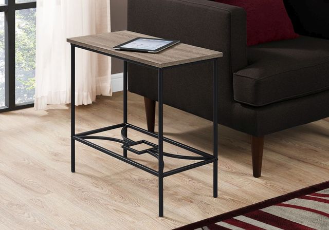 Monarch Specialties Inc. Dark Taupe Side Table with Metal Base-3