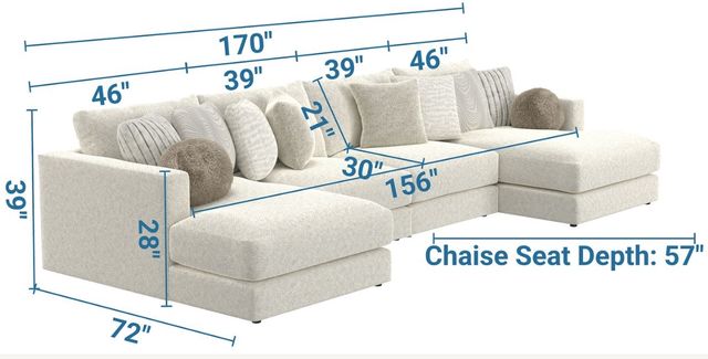 Jackson Furniture Ritzy 4-Piece Bone U-Shape Sectional-2