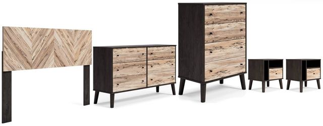 Signature Design by Ashley® Piperton 5-Piece Two-Tone Brown/Black Queen Panel Headboard Bedroom Set-0