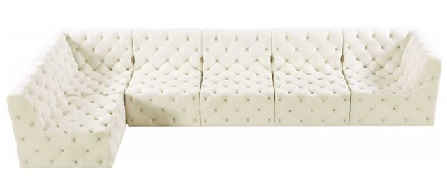 Meridian Furniture Tuft 6-Piece Cream 157" L-Shape Sectional-2