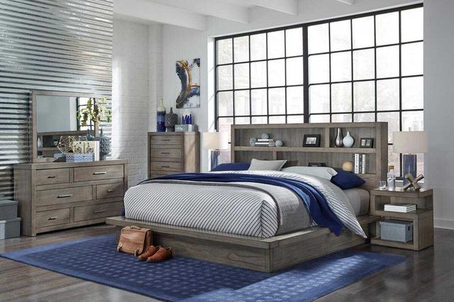 aspenhome® Modern Loft Greystone California King Bookcase Bed-2