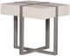 Vanguard® Furniture Formation White Travertine Side Table with Nickel Base-0