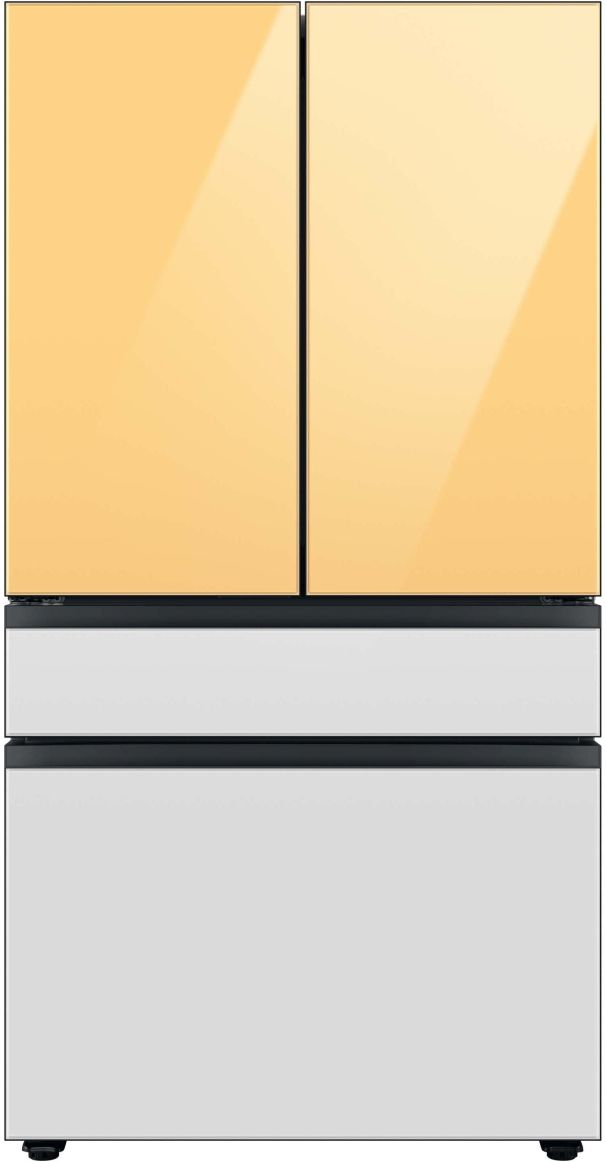 Samsung Bespoke 36" White Glass French Door Refrigerator Bottom Panel-4