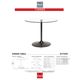 Korson Furniture Turner Glass Top Pedestal Dining Table with Black Steel Base-1