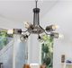 Cal® Lighting & Accessories Savona Black/Wood Chandelier-2