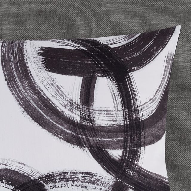 Olliix by CosmoLiving Anaya Cotton Printed Black and White Full/Queen Comforter Set-3