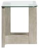 Magnussen Home® Bartlett Glass Top End Table with Smokey Pine Base-2