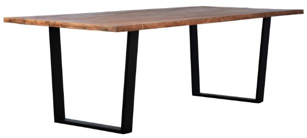 Dovetail Furniture Castro Medium Brown Dining Table with Black Base-3
