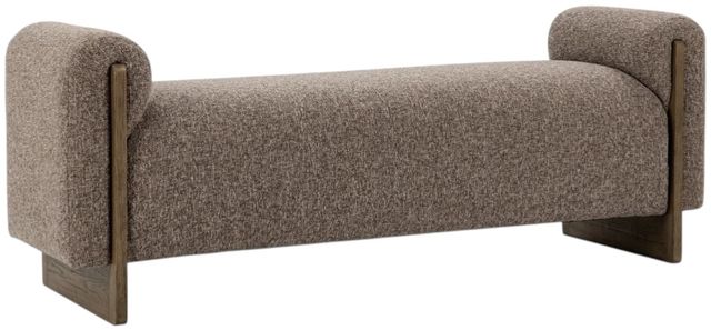 Classic Home Sierra Bronzed Cocoa Upholstered Bench-0