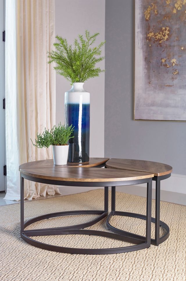 Coaster® Walnut and Black Coffee Table-1