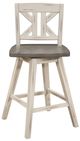 Homelegance® Amsonia Distressed Gray/White Sand Swivel Counter Chair with X-Back-4