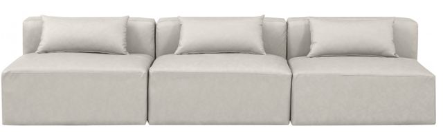 Meridian Furniture Cube 3-Piece Cream Modular Sectional Armless Sofa-1
