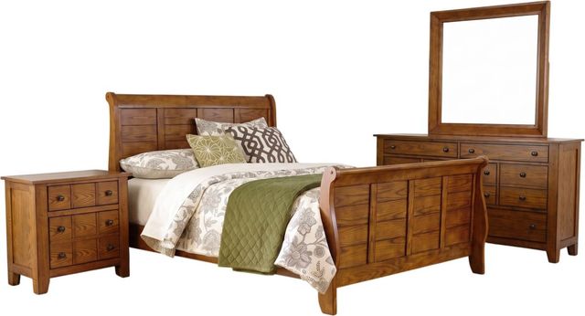 Liberty Furniture Grandpas Cabin 4-Piece Aged Oak California King Bedroom Set-0
