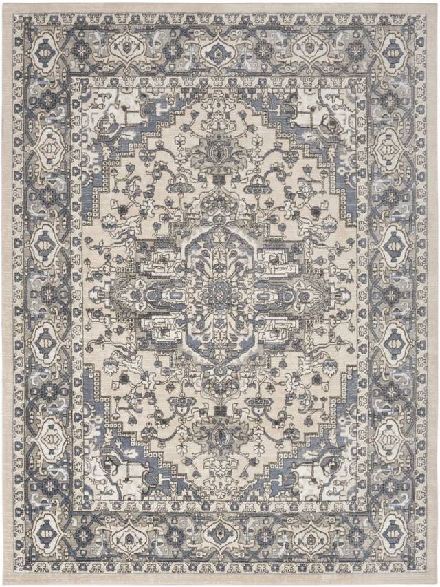 Nourison Home™ Quarry Ivory Blue 5'x7' Style 6 Area Rug -0