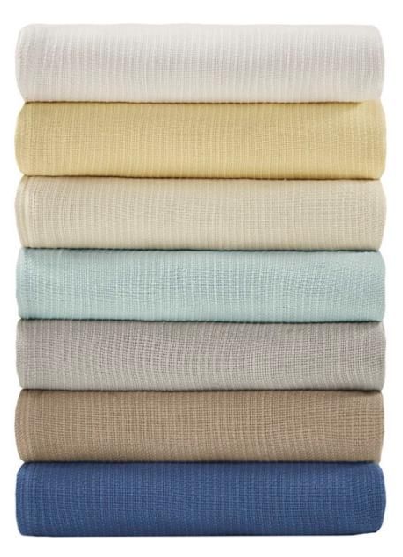Olliix by Madison Park Freshspun Basketweave Blue Full/Queen Cotton Blanket-3