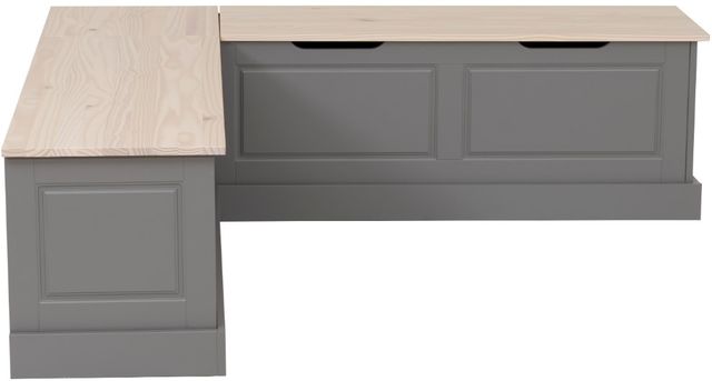 Linon Norah Gray/Maple Backless Nook Bench-3