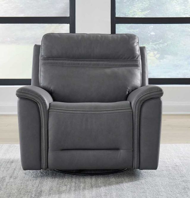 Liberty Furniture Cooper Blue Gray Leather Power Recliner-2