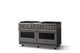 Viking® 5 Series 60" Damascus Gray Pro Style Dual Fuel (NG) Range with Brushed Brass Trim-2