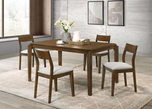 Coaster® Almonte 5-Piece Beige/Dark Brown Dining Set-3
