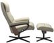 Stressless® by Ekornes® Customizable View Medium Manual Recliner and Ottoman with Cross Base-1