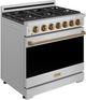 Thor Kitchen® Gordon Ramsay 36" Stainless Steel/Bronze Freestanding Pro Style Gas Range-2