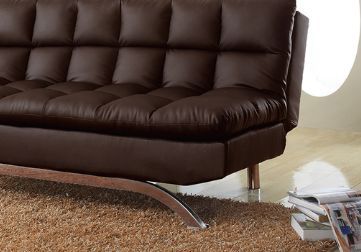 Milton Greens Stars Dark Brown Plush Futon Bed with Metal Legs-1