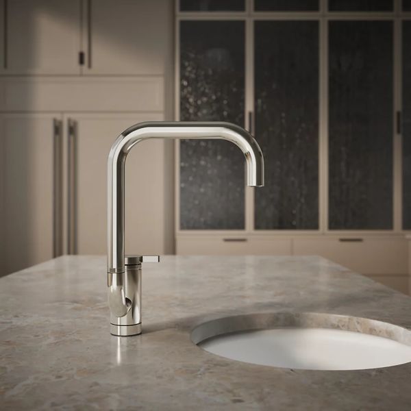 KOHLER® Components® Vibrant Polished Nickel 13" Single-Handle Bar Sink Faucet with 2-Function Extended-Reach Spout-4