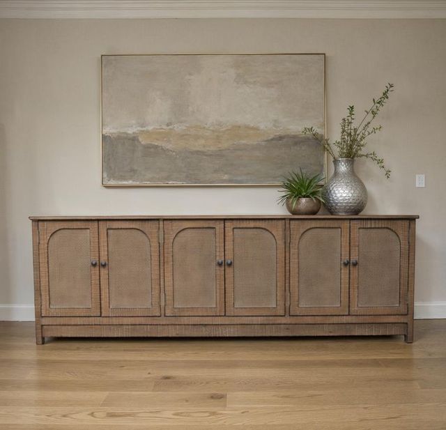 Nest Home Collections Blake Antique Natural/Rattan Six-Door Cabinet-1