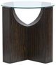 Magnussen Home® Beckham Glass Top Round Accent Table with Rustic Tavern Base-2