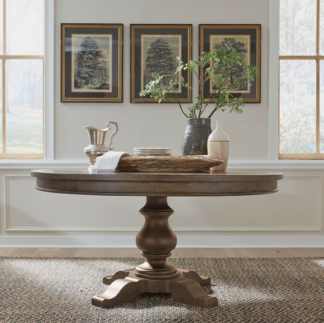 Liberty Furniture Americana Farmhouse Dusty Taupe Pedestal Table-1