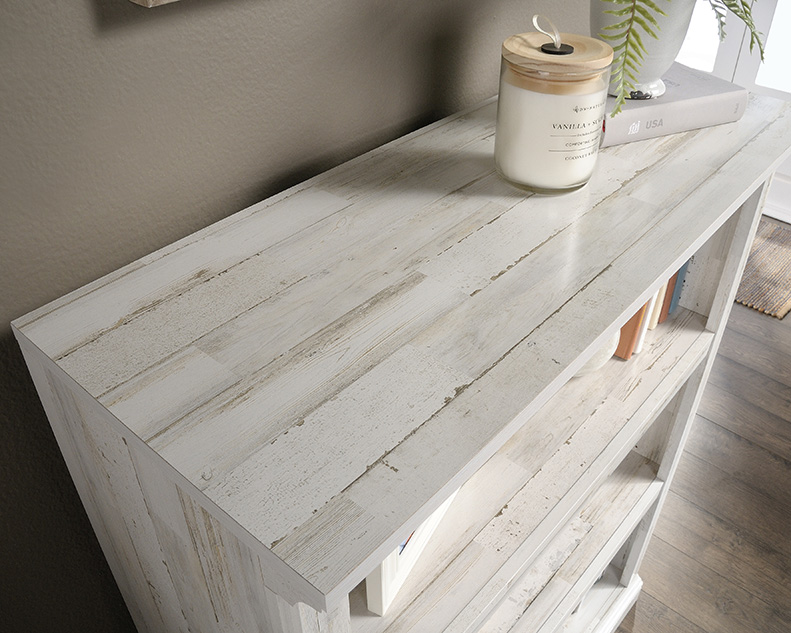 Sauder white plank bookcase discount