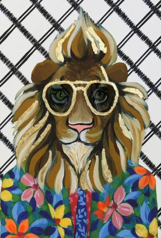 Stylecraft Miami Living Lion Portrait II Wall Art-2