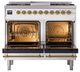 Ilve® Nostalgie II Noblesse 40'' Custom RAL Color Pro Style Dual Fuel Range with Brass Trim-1
