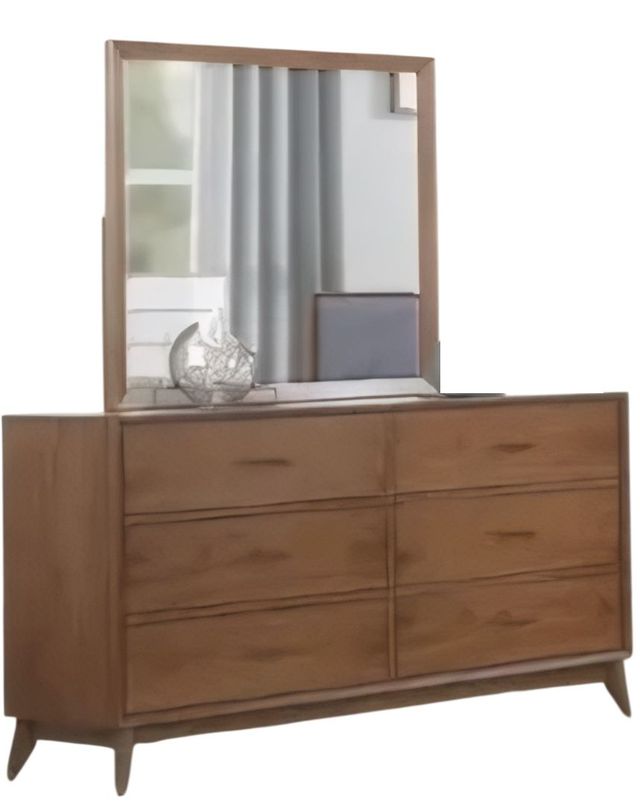 Liberty Furniture Century Modern Satin Walnut Dresser and Mirror Set-0