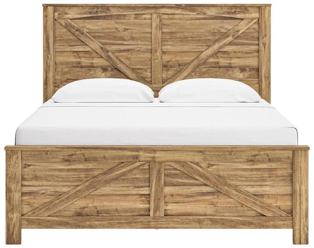 Signature Design by Ashley® Maystonna Brown King Crossbuck Panel Bed-3