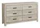 Monarch Specialties Inc. Bleached Oak 6-Drawer Dresser-0