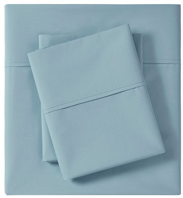 Olliix by Madison Park Teal King Peached Percale Cotton Sheet Set-0
