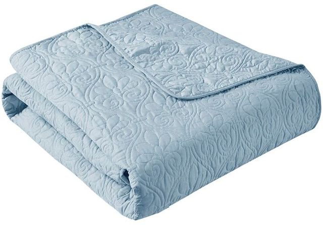 Olliix by Madison Park Quebec Blue Oversized Quilted Throw-1