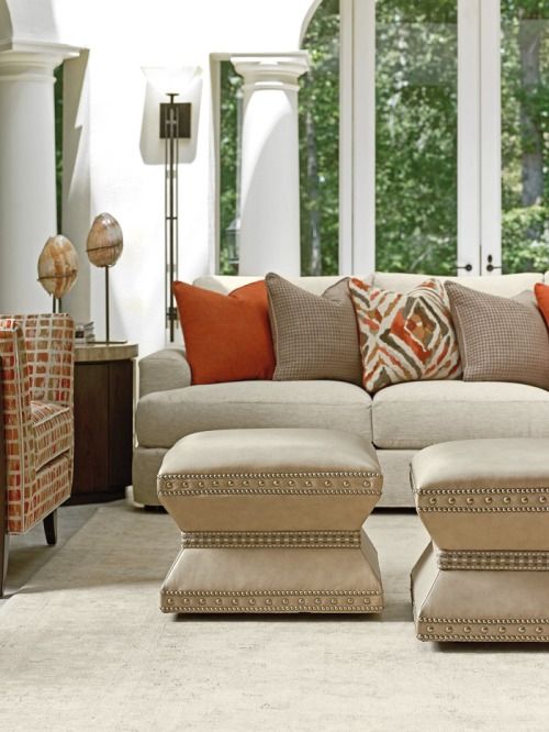 Lexington Home Customizable Laurel Canyon Wheatley 23'' Leather Ottoman-3