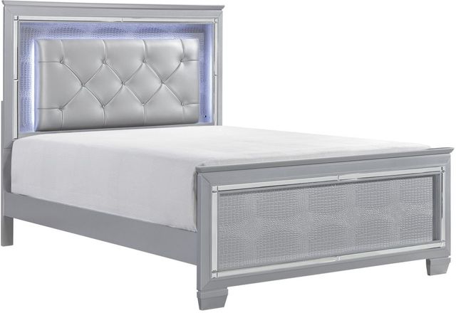 Homelegance® Allura Silver Eastern King Panel Bed with LED-0