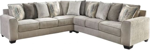 Benchcraft® Ardsley 3-Piece Pewter Curved Sectional-0