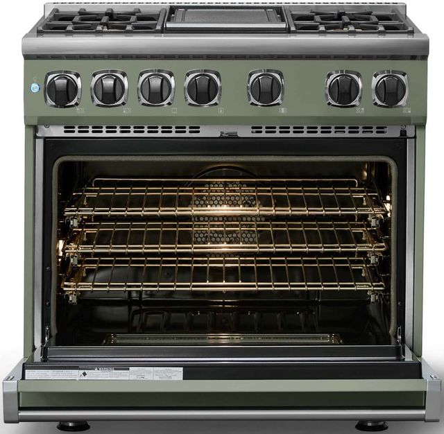 Viking® 7 Series 36" Eucalyptus Pro Style Dual Fuel Range with Griddle-1
