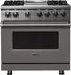Viking® 5 Series 36" Damascus Gray Pro Style Dual Fuel Range with 12" Griddle-0