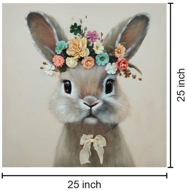 Classy Living Flower Head Rabbit Wall Art-2