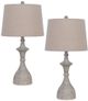 Cal® Lighting & Accessories Acoma 2-Piece White Washed Table Lamp Set-0