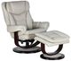 BarcaLounger® Roscoe Roman Ivory Swivel Reclining Pedestal Chair and Ottoman Set-0