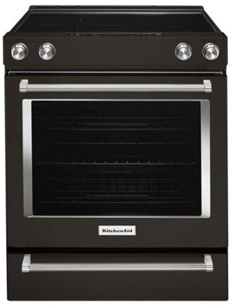 Cuisinière électrique encastrée de 30 po KitchenAid® de 6.4 pi³ - Acier inoxydable noir résistant aux traces de doigts