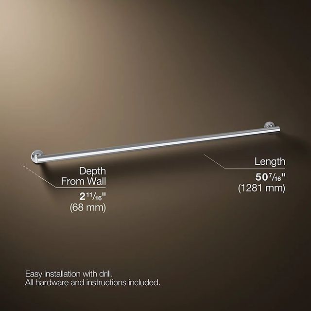 KOHLER® Purist® Polished Stainless 48" Grab Bar-2