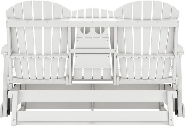 Signature Design by Ashley® Hyland Wave White Plastic Outdoor Glider Loveseat-3