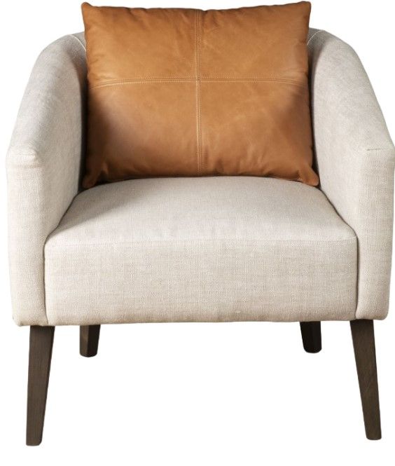 Home Trends & Design Jessie Beige/Dark Brown Accent Chair-1